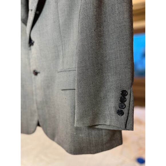 HAGGAR Men's Gray Classic Fit Two-Button Blazer Casual Sport Coat Jacket | 44 - Picture 5 of 13